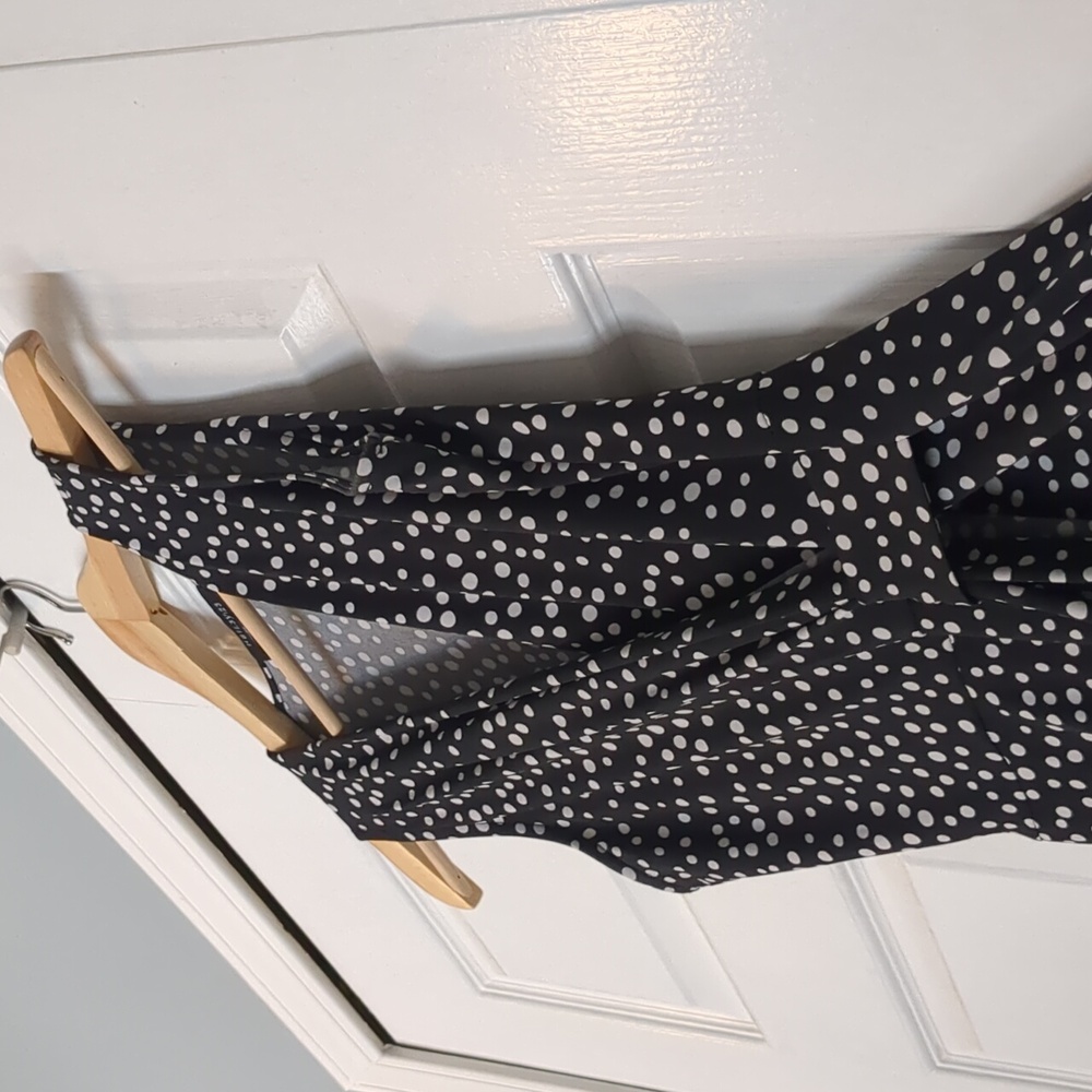 Faux Wrap Polka Dot Dress